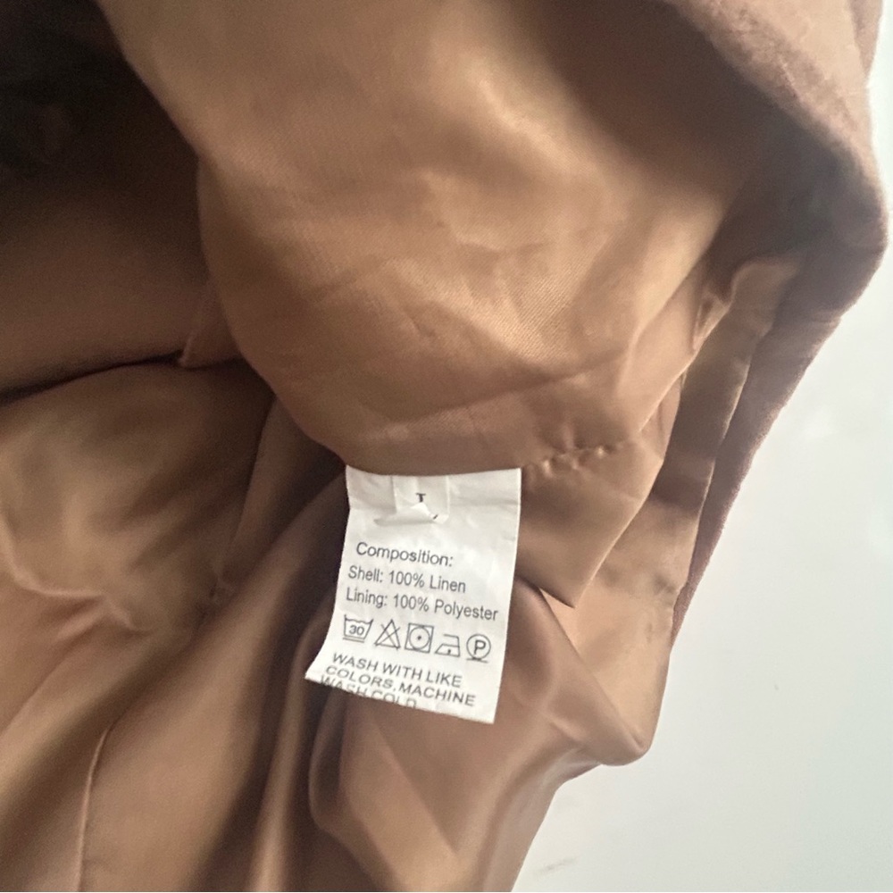 Brown Linen Vest | Size Large - Picture 3 of 3